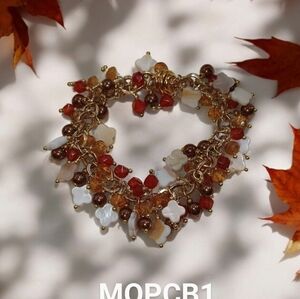 Carnelian and citrine cha cha bracelet.